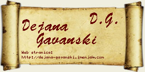 Dejana Gavanski vizit kartica
